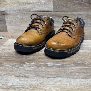 Skechers Brown Leather Lace Up Oxfords Men's Size 12 light wear on edge